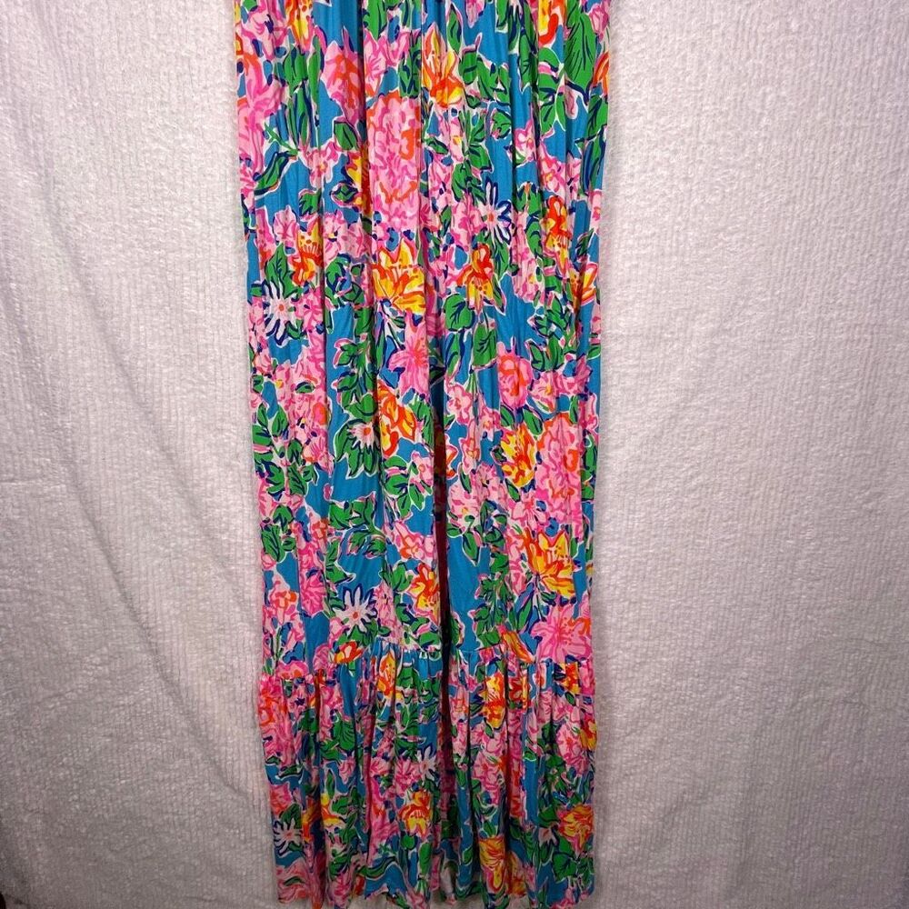 Lilly Pulitzer Multicolor Floral Ruffle Sleeve Vyra Maxi Dress Size 10 - Picture 6 of 10